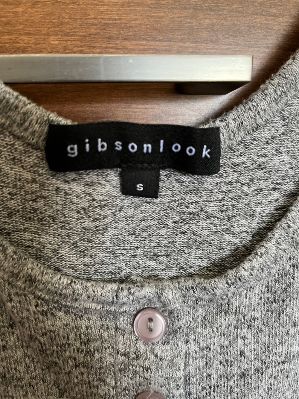 Gibson Heather Gray Sleeveless Henley Jumpsuit - Picture 2 of 5